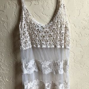 Sheer tank top.